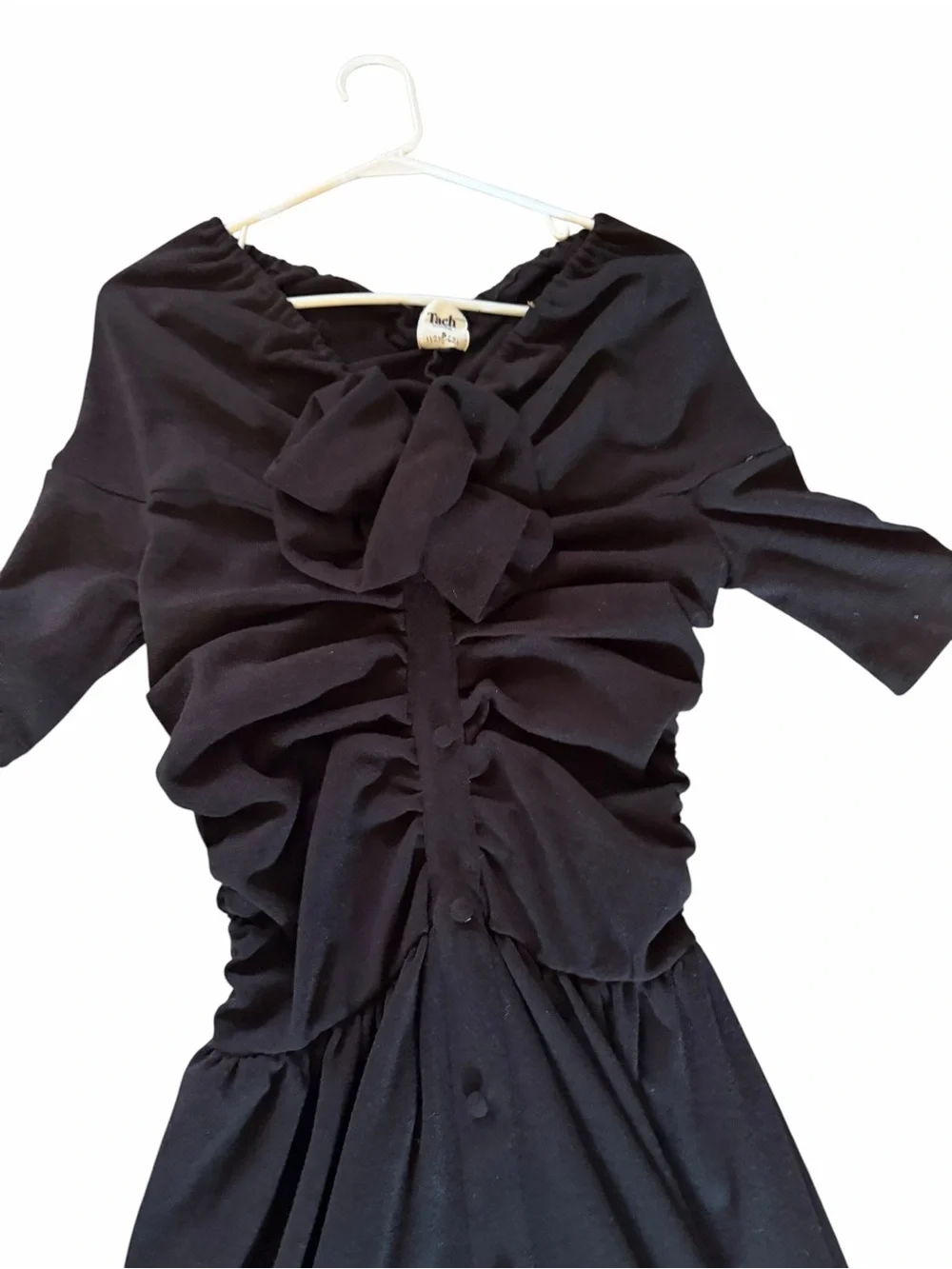Tach Clothing Adalena Knotted Maxi Dress Black Off The Shoulder - Picture 6 of 8